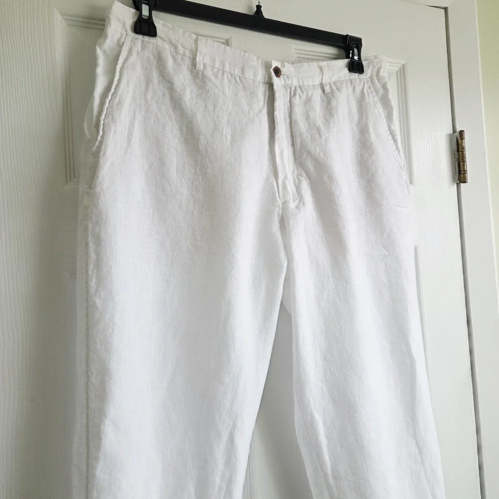 ZARA Man White Linen Pants Size XL